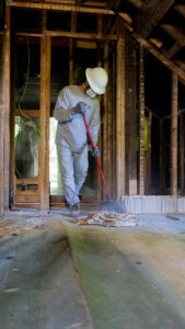 We had many crew members cleaning and removing debris