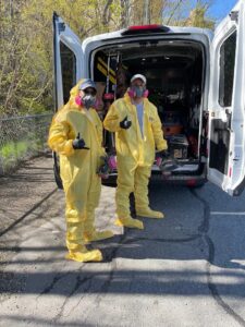 demolition team wearing protected gear